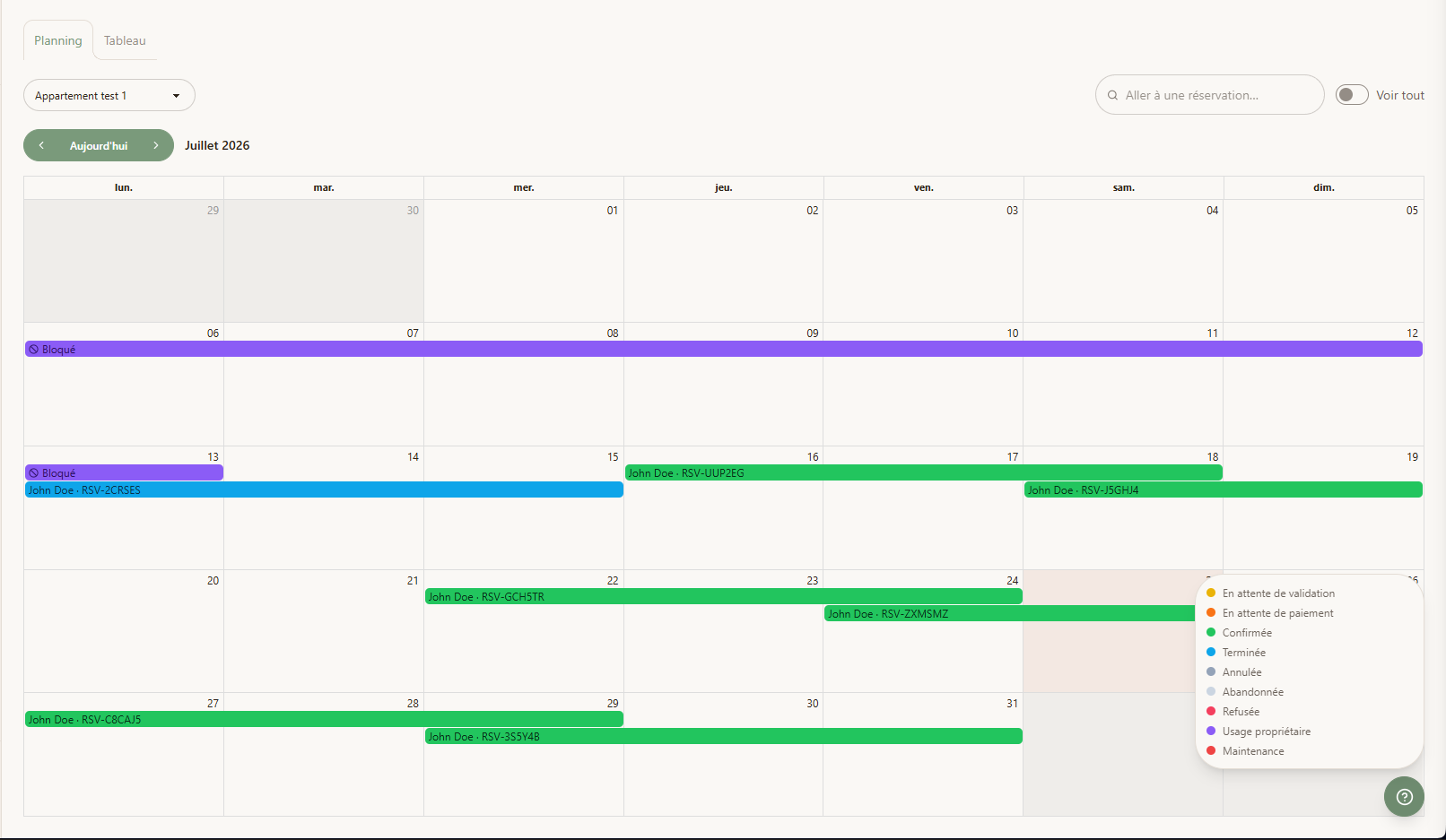 Capture du back-office (dashboard)